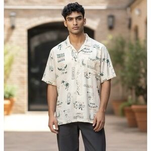 Duvin Men's Taco Tuesday Short Sleeve Camp Shirt Chips and Dip Sz Med NWT